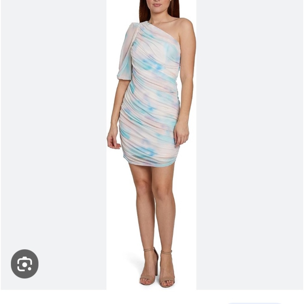 BCBGeneration One Shoulder Fitted Pastel Colored Mini Dress Size 2